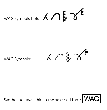 WAG Symbols Glyph